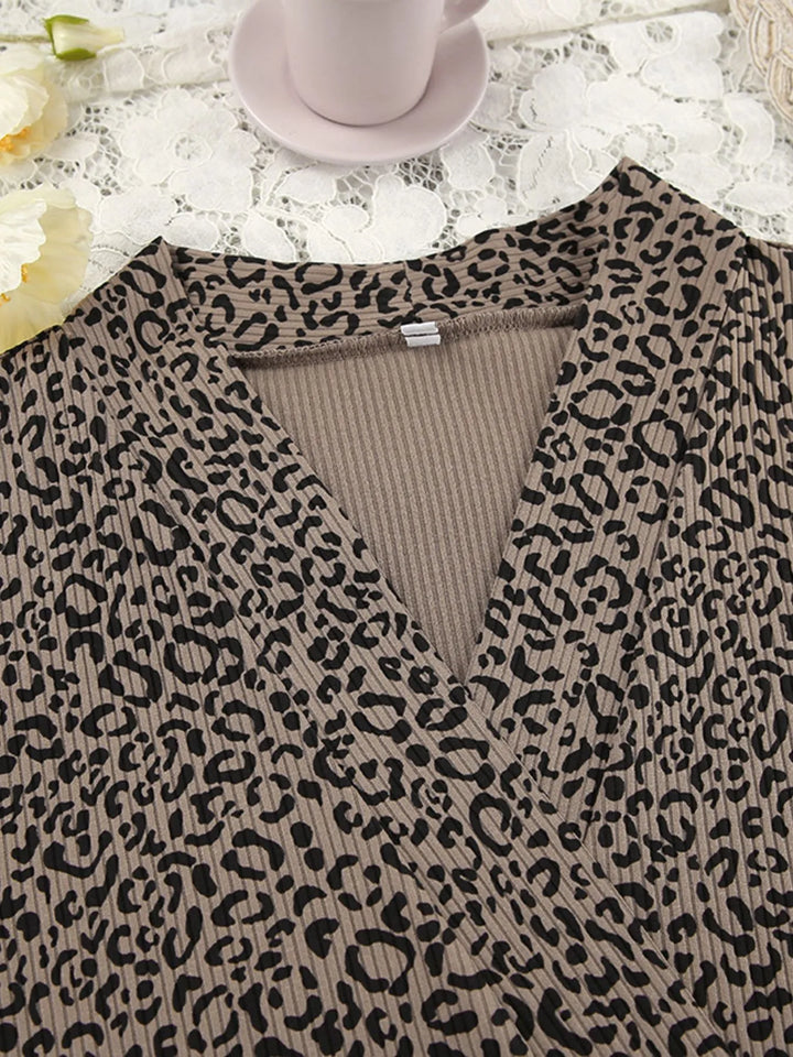 Leopard Cami Cardigan and Shorts 3-Piece Set