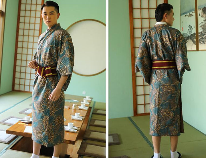 Japanese Kimono Men's Traditional Kimono Formal Wear Summer Fireworks Kimono Suit
