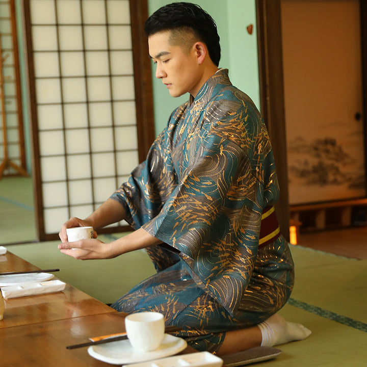 Japanese Kimono Men's Traditional Kimono Formal Wear Summer Fireworks Kimono Suit