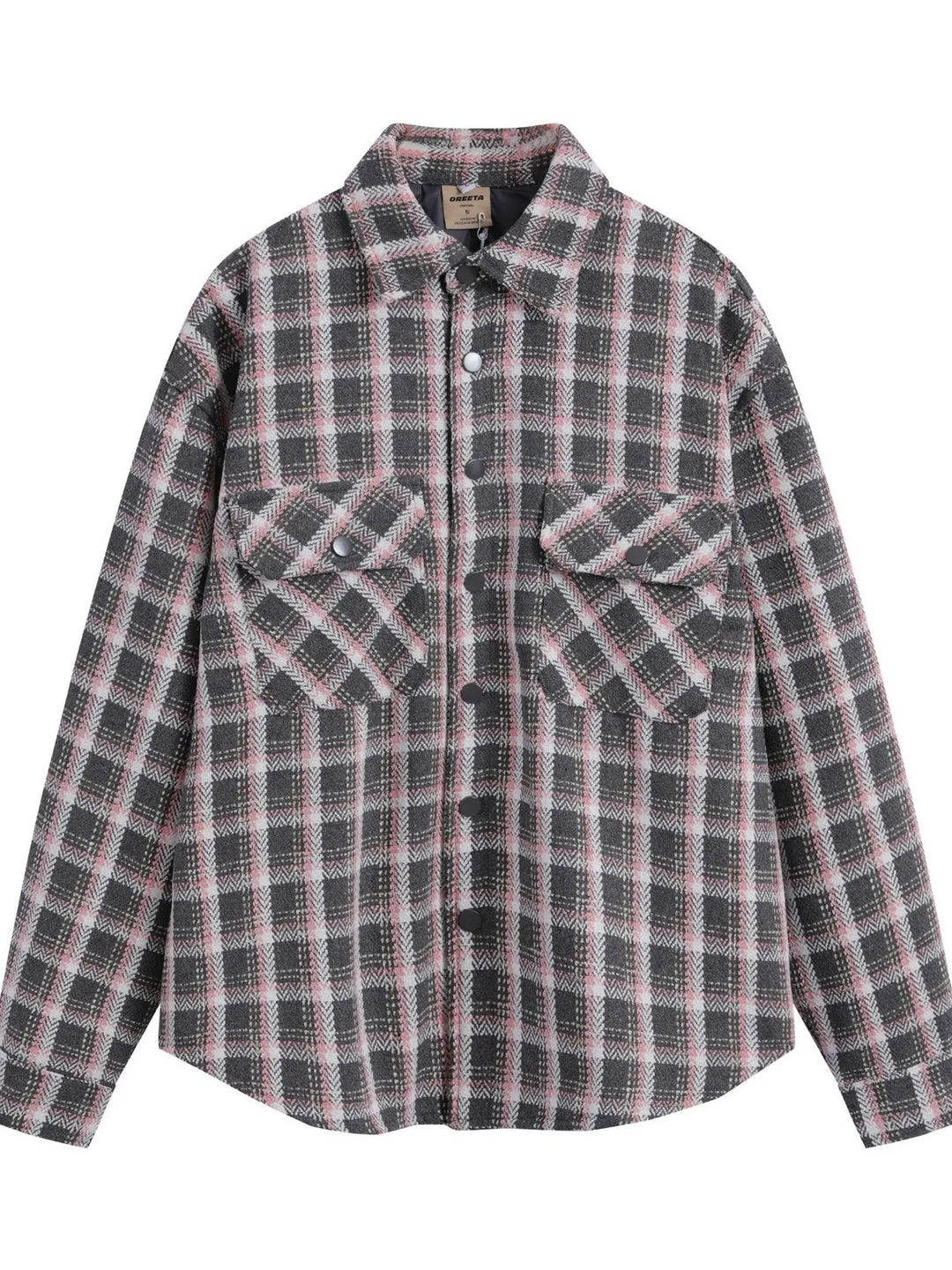 Men's Oversized Plaid Collared Neck Shirt