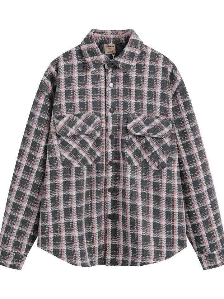 Men's Oversized Plaid Collared Neck Shirt