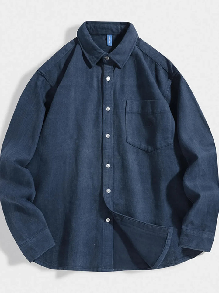 Men's Plus Size Casual Button Up Long Sleeve Shirt