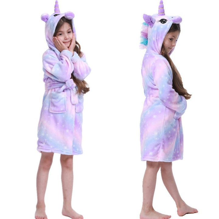 Tenma Bathrobe Flannel New Children's Home Clothes Nightgown
