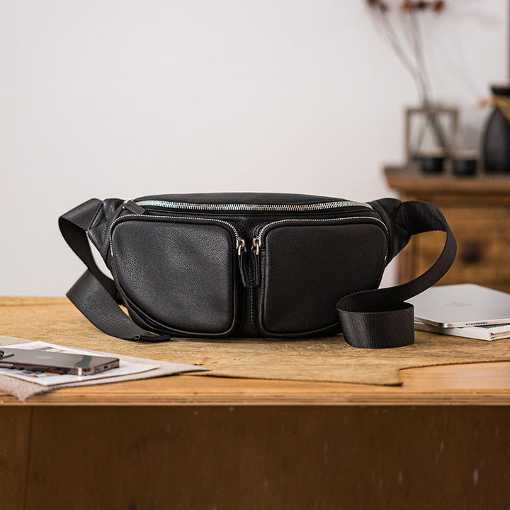 Leather Crossbody Bag Motorcycle Bag Sports Mens Bag