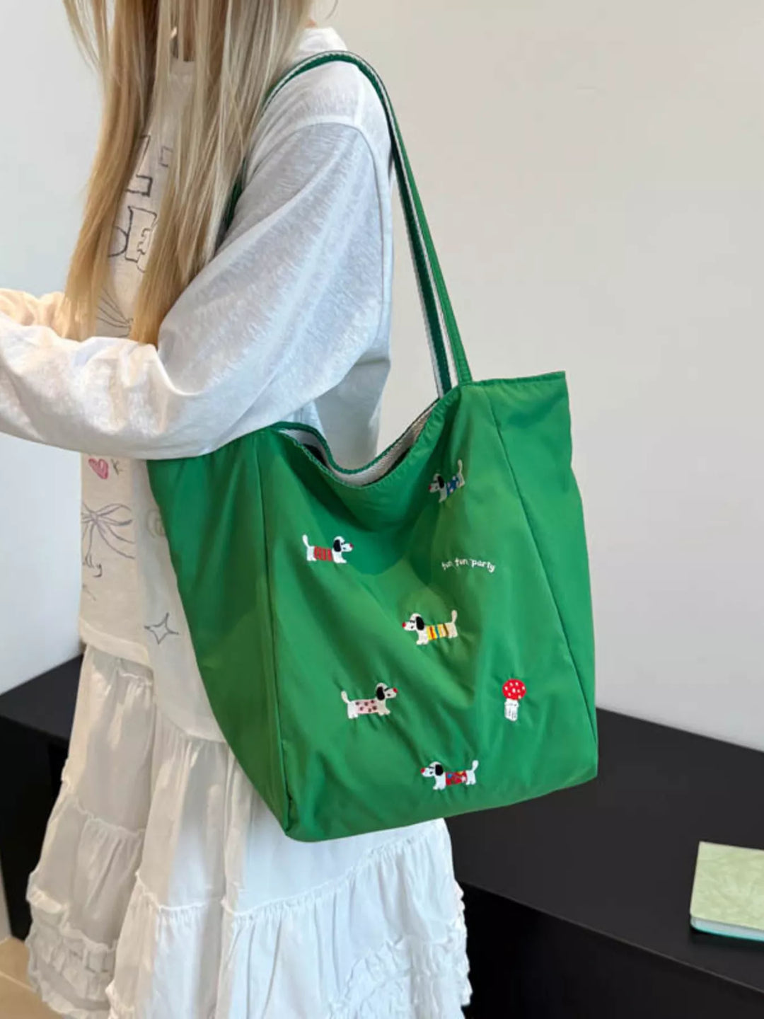 Embroidered Dachshund Shoulder Bag
