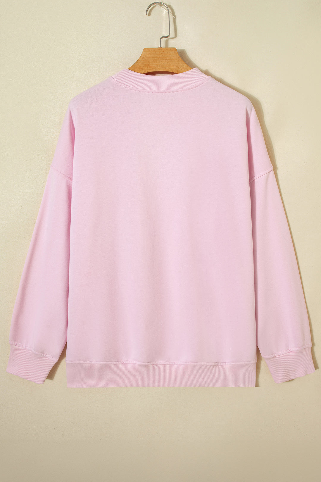 Light Pink Sweetheart Patchwork Mockneck Oversize Sweatshirt