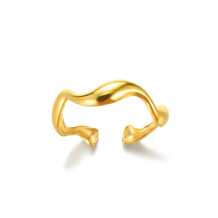 Geometric Line-cut Hollow Mens And Womens Ring