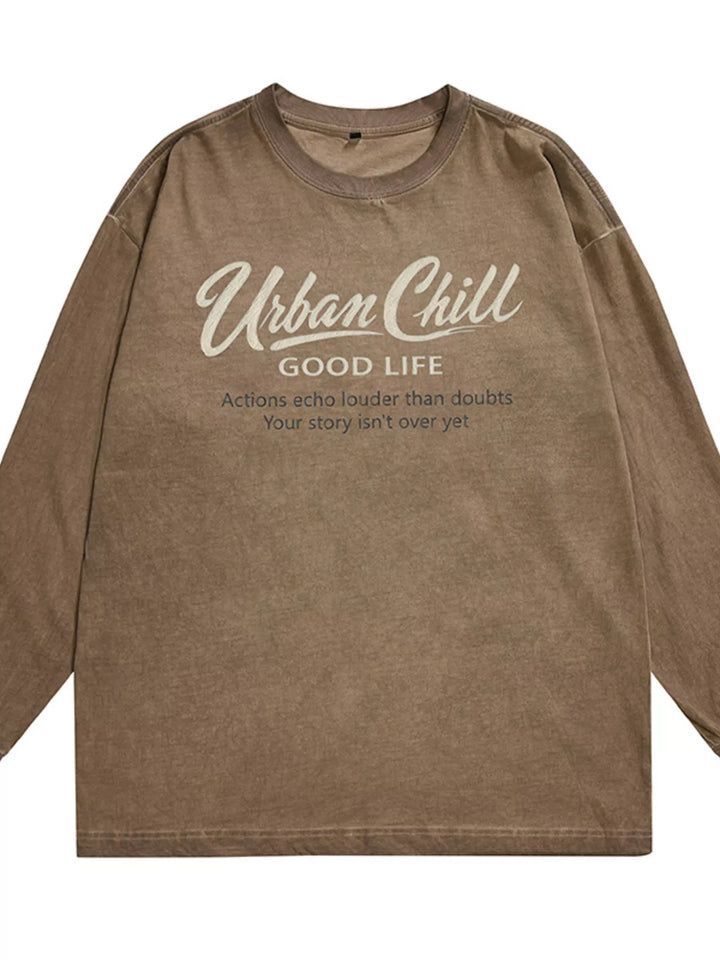 Men's Plus Size Letter Graphic Long Sleeve T-Shirt