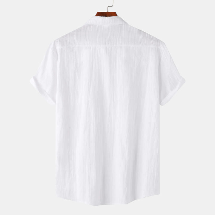 Men's Short Sleeve Button Down Shirt with Chest Pocket