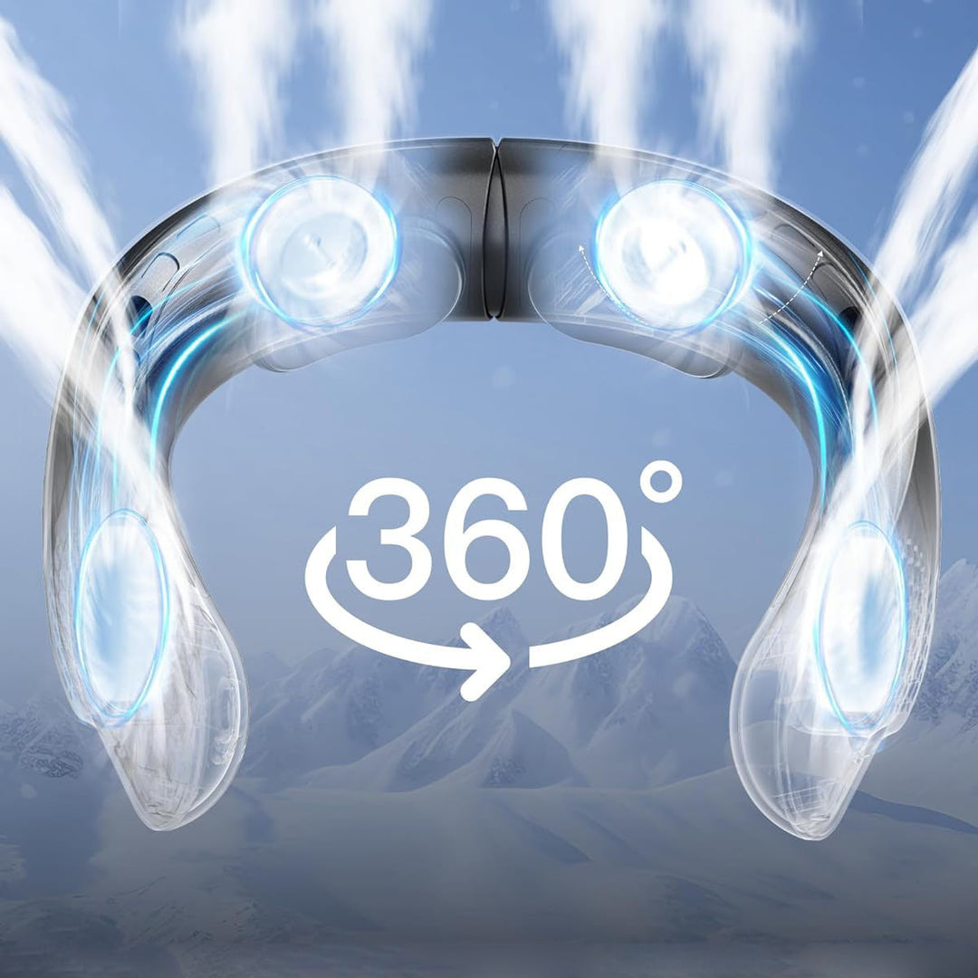 Fashionable New Quad-Core USB Neck-Hanging Fan