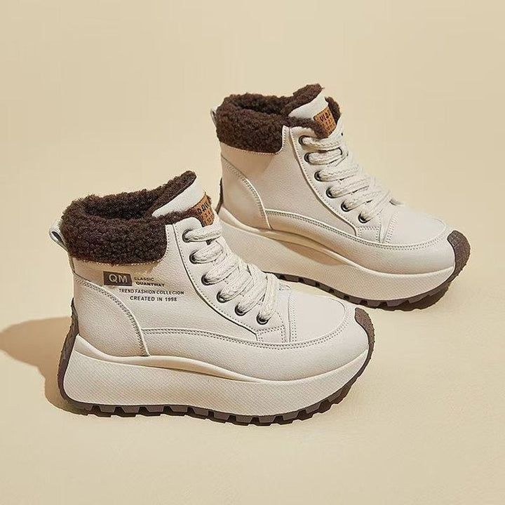 High-top Cotton Shoes With Thick Soles New Dad-style Kicks For Winter