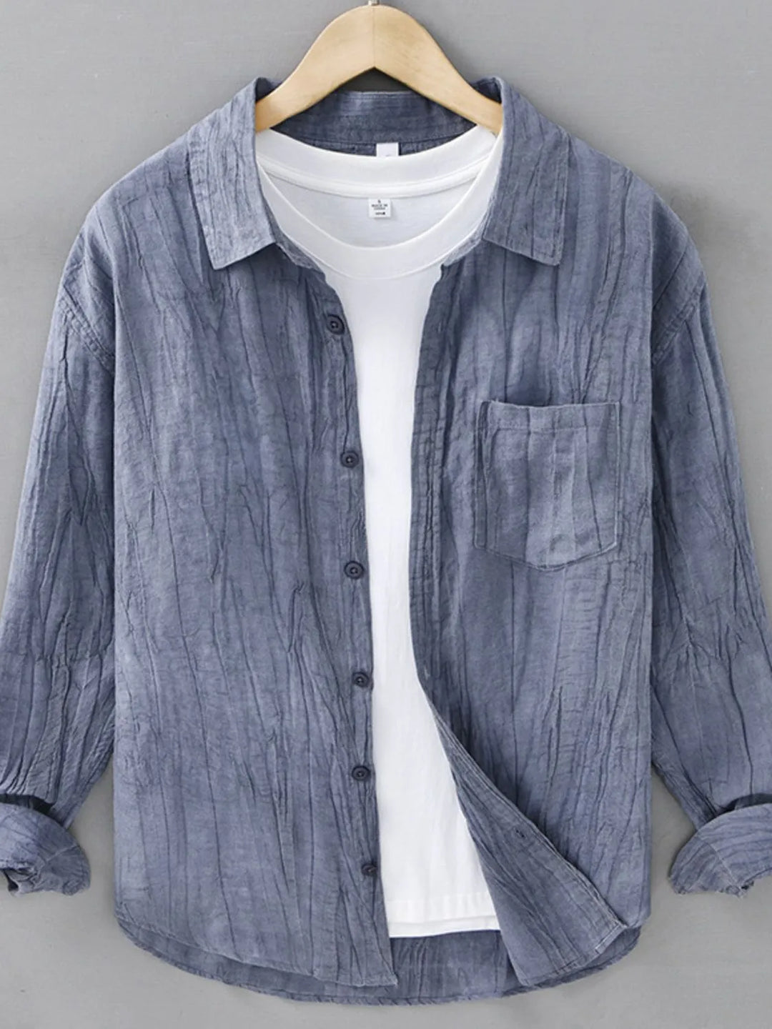 Men's Plus Size Button Up Long Sleeve Shirt