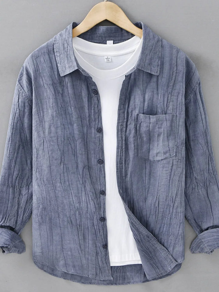 Men's Plus Size Button Up Long Sleeve Shirt