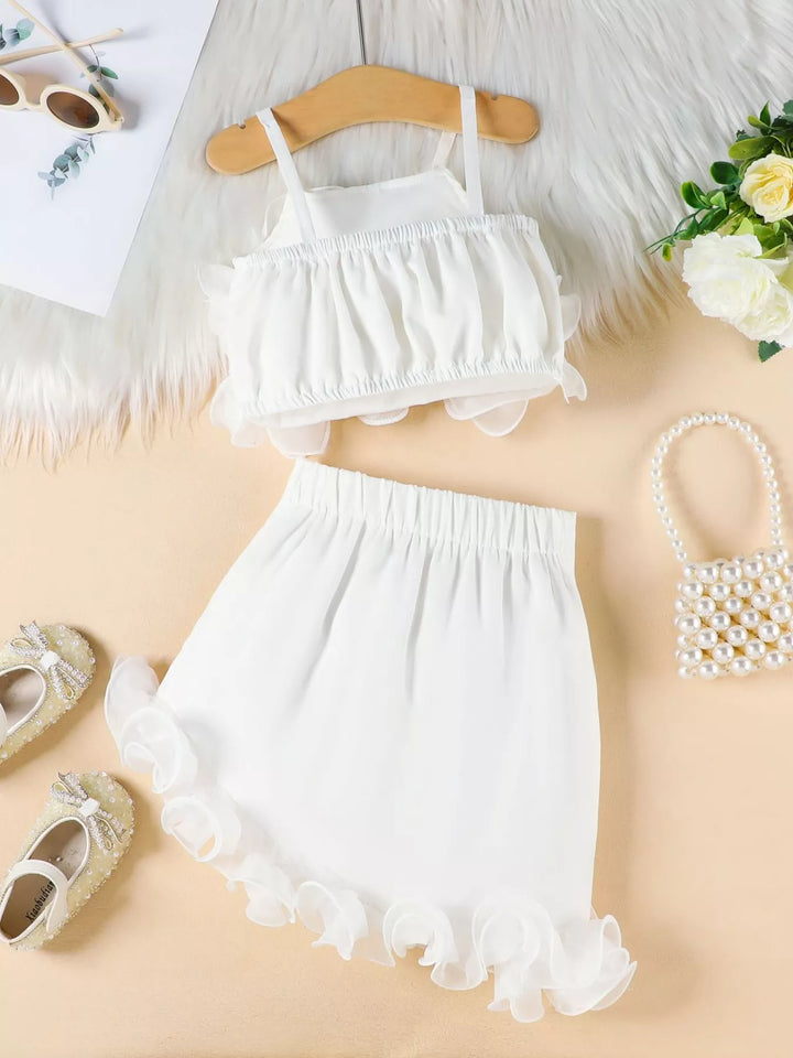 Children's Ruffled Trim Cami Top & Skirt Set
