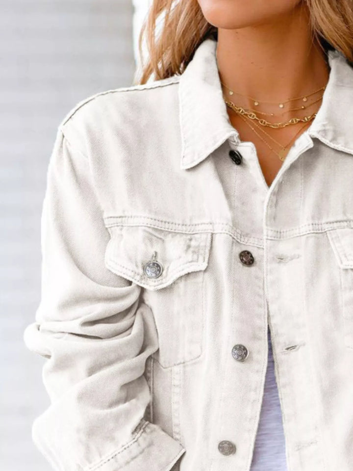 Button Up Long Sleeve Denim Jacket