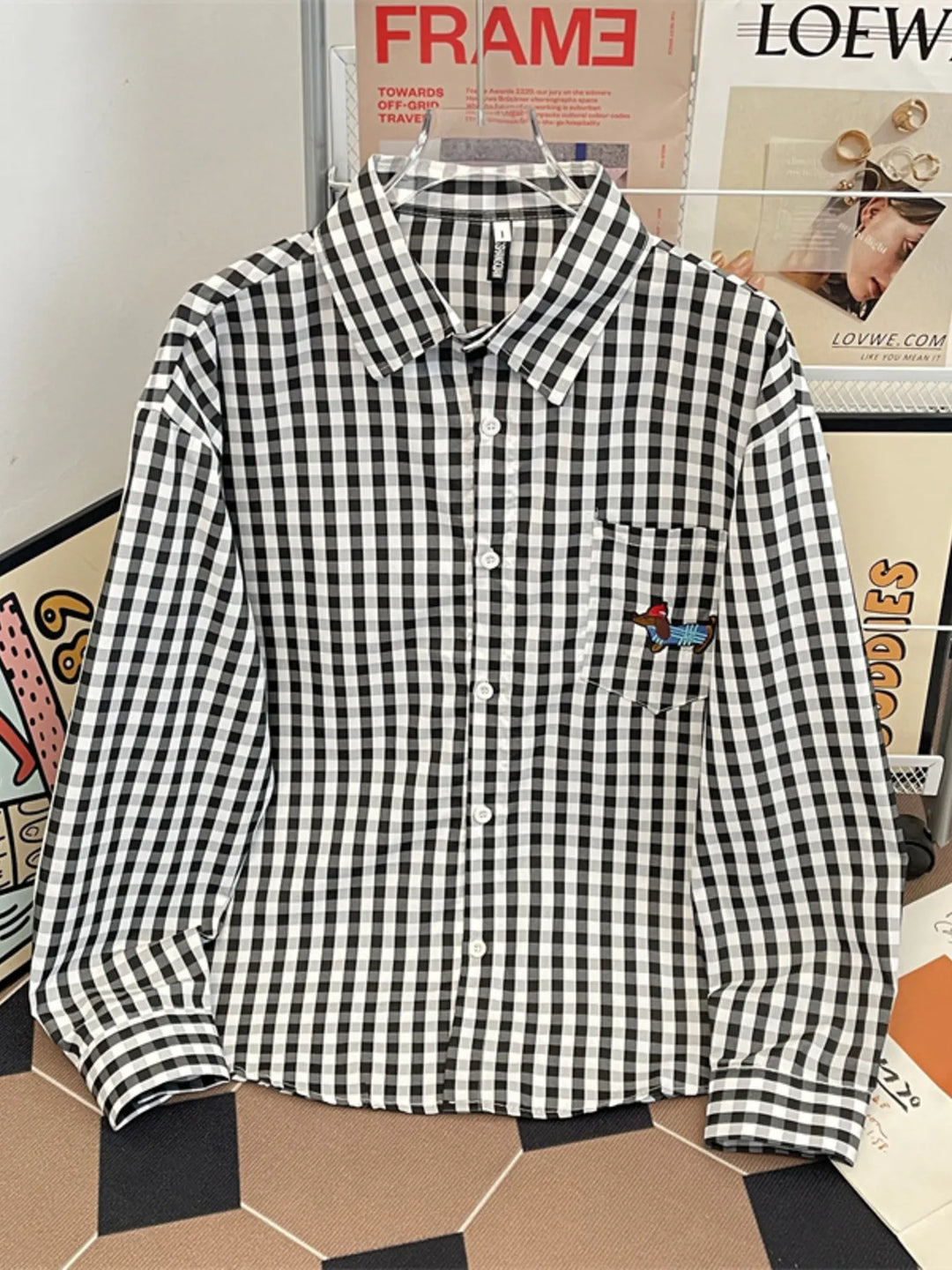Men's Plus Size Plaid Button Up Long Sleeve Shirt