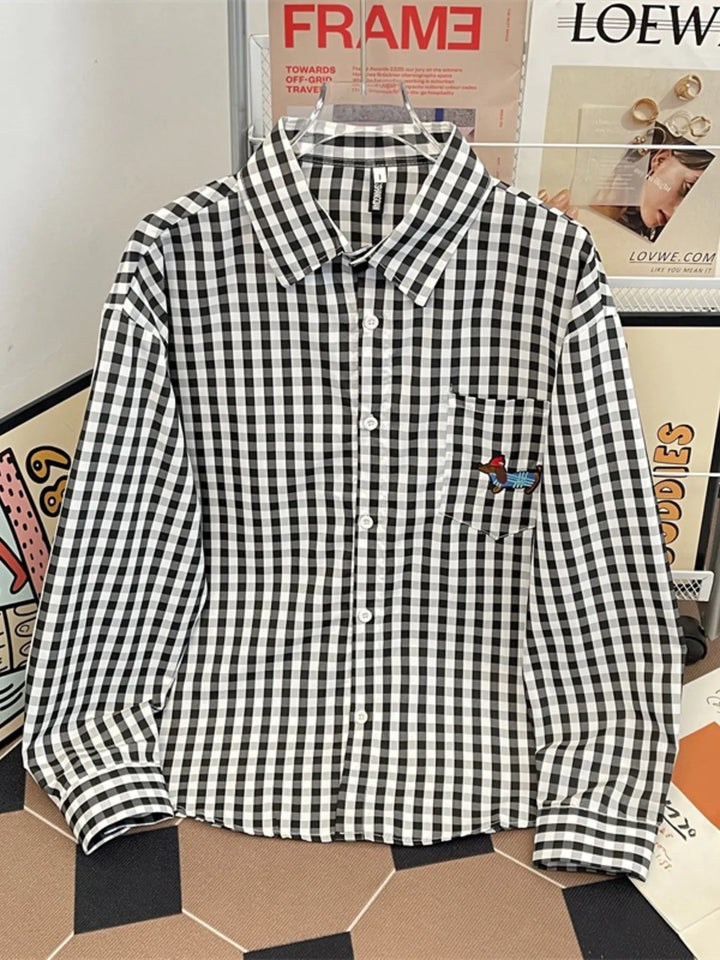 Men's Plus Size Plaid Button Up Long Sleeve Shirt
