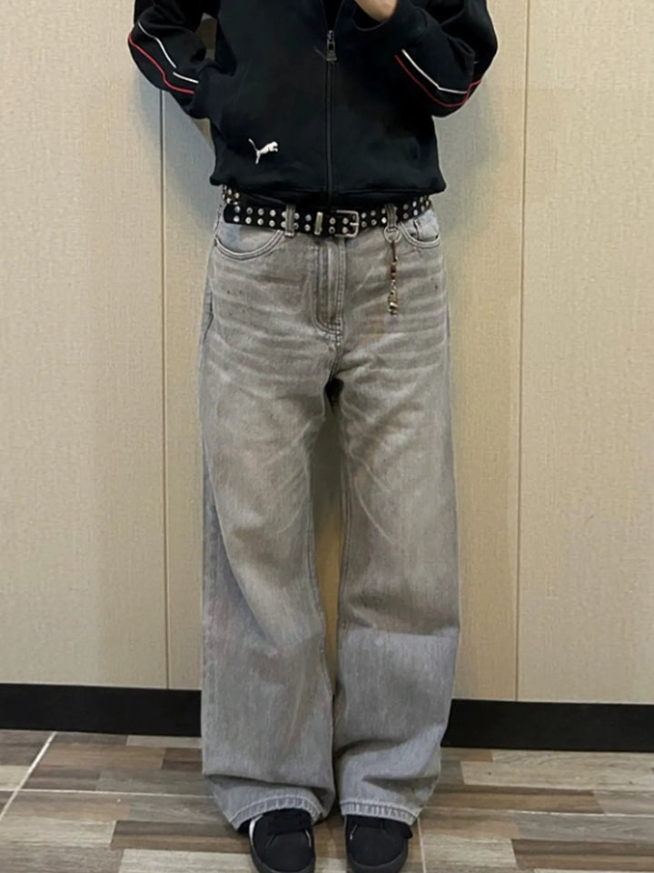 Men's Vintage Washed Wide Leg Jeans