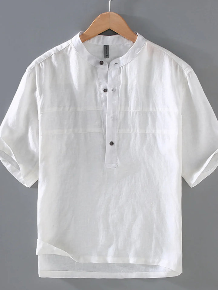 Men's Plus Size Button Detail Short Sleeve Shirt