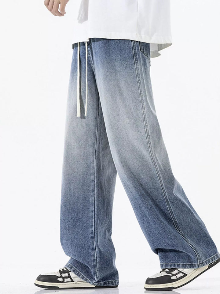 Men's Full Size Gradient Wash Wide Leg Jeans Plus Size