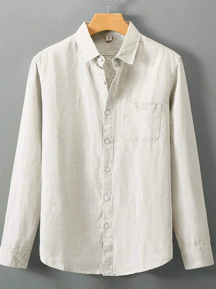 Men's Plus Size Long Sleeve Button-Up Shirt