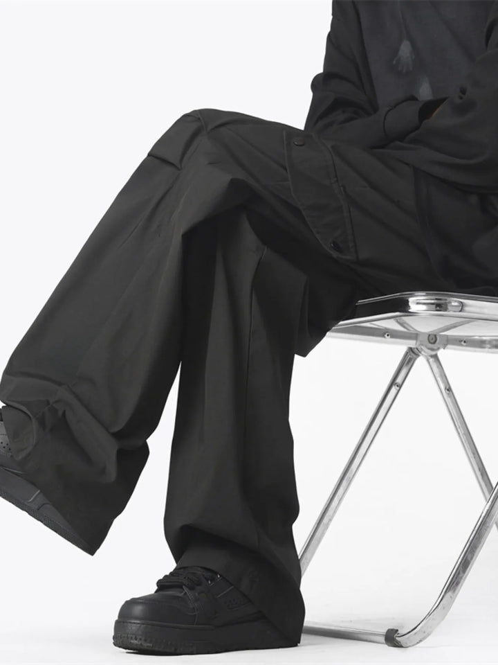 Men's Plus Size Drawstring Wide Leg Cargo Pants