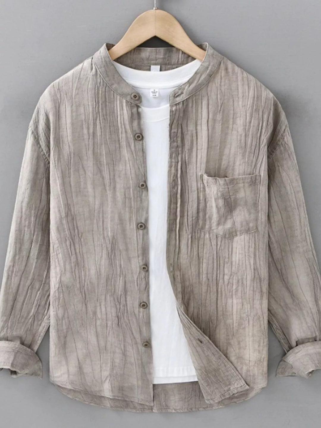 Men's Plus Size Button Up Long Sleeve Shirt