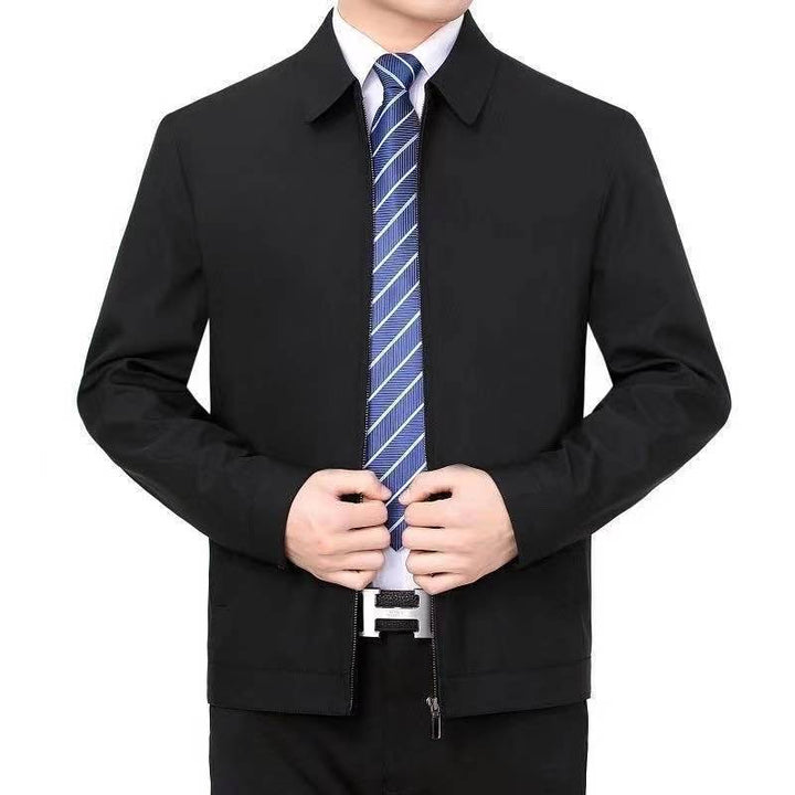 Turn-down Collar Dad-style Button-up Casual Summer Jacket