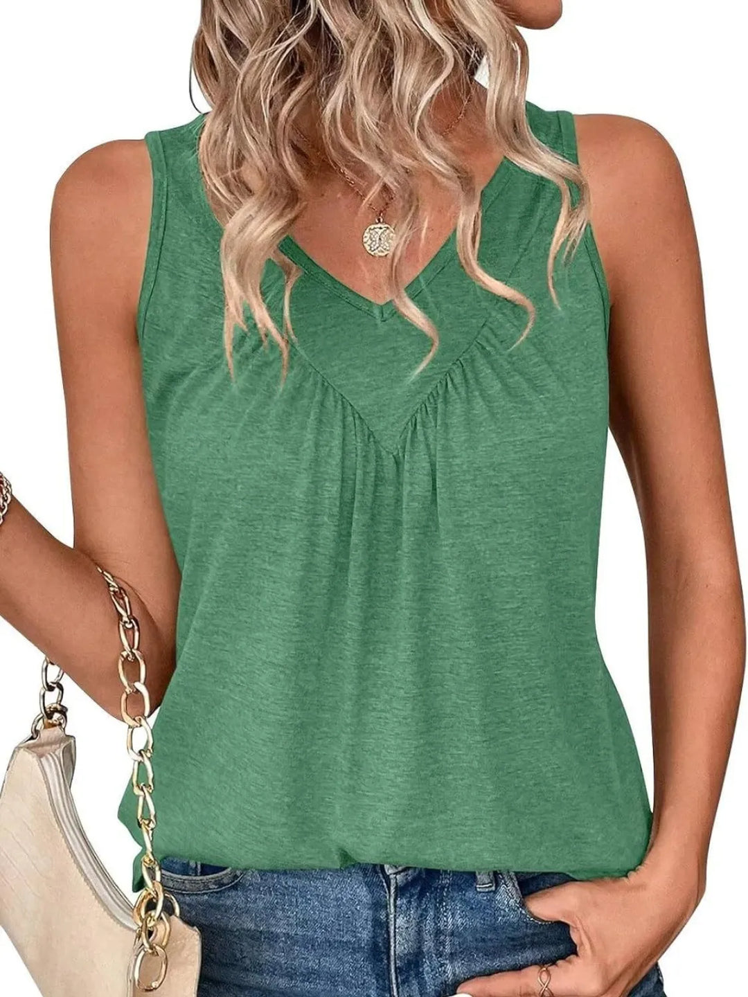Ruched V-Neck Tank