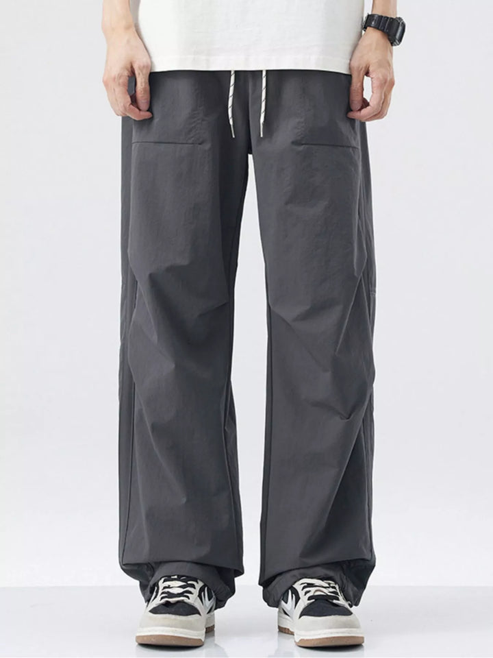 Men's Loose-Fit Drawstring Wide Leg Pants