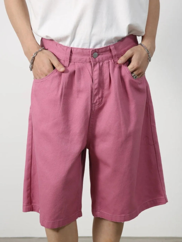 Mid Rise Denim Shorts