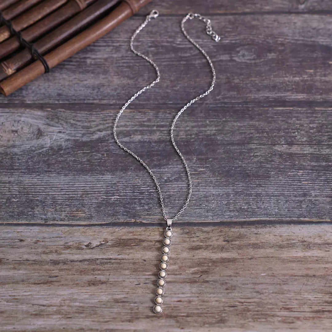 Vintage Style Beaded Bar Necklace