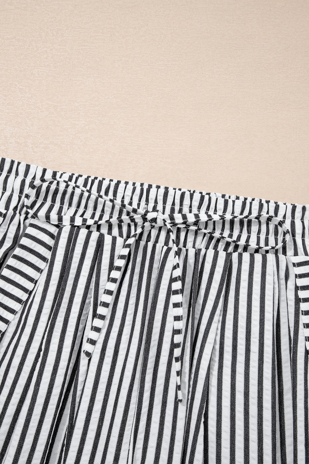 Black Stripe Wide Leg Casual Pants