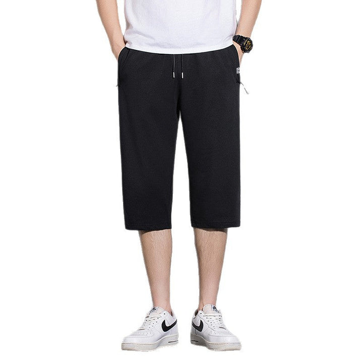 Summer New Mens Casual Ice-Silk Cropped Pants