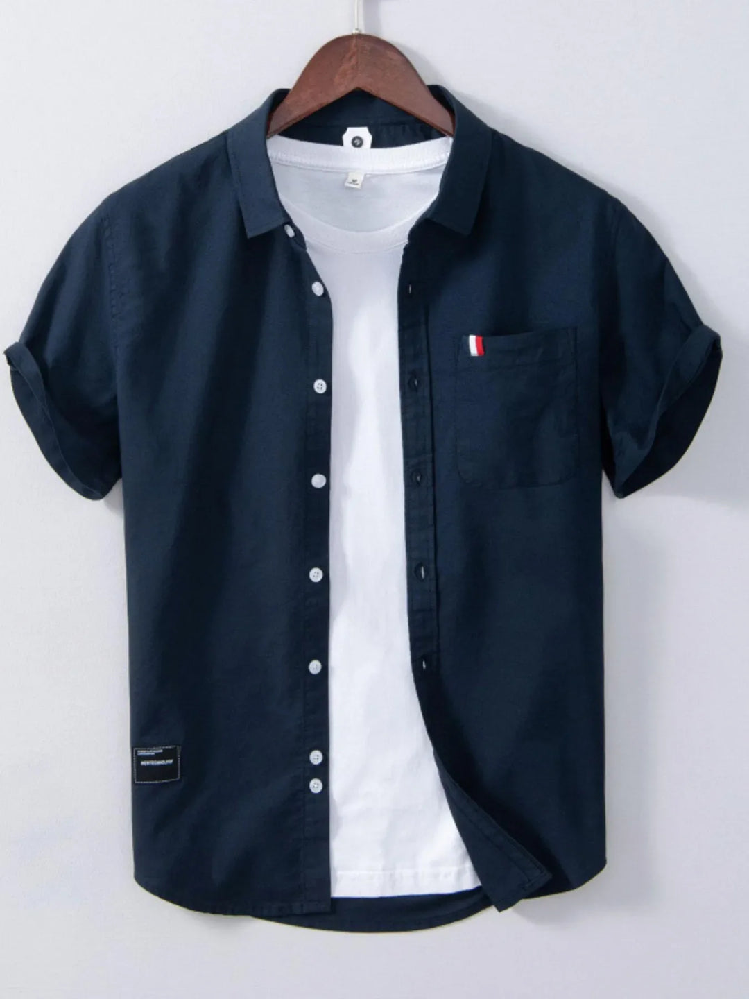 Men's Plus Size Short Sleeve Button-Up Shirt