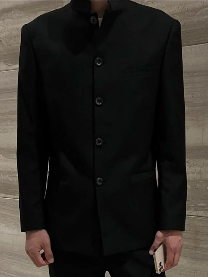 Men's Plus Size Button Up Long Sleeve Jacket