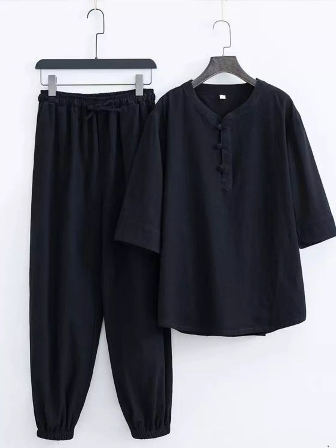 Men's Plus Size Chinese Style Top and Pants Set