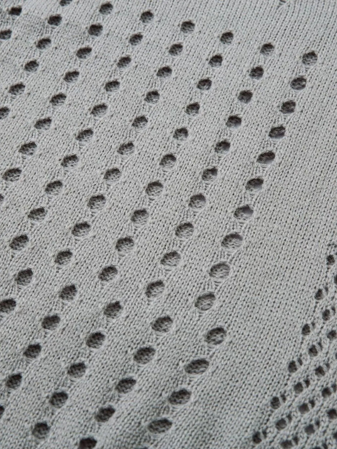Men's Openwork Button Detail Knit Henley T-Shirt