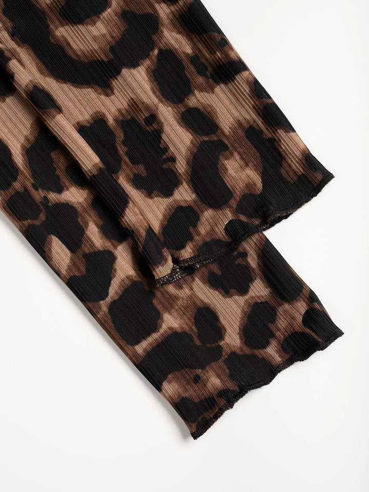 Leopard Print Button-Down Top