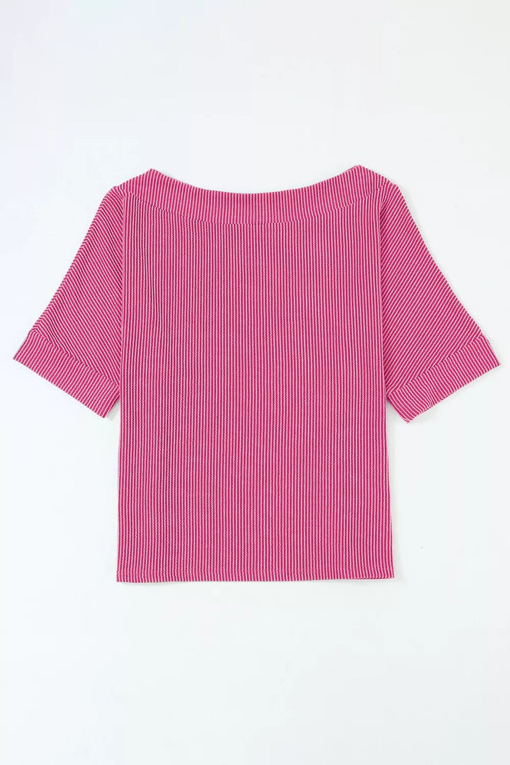 Ribbed Knit Off-Shoulder Blouse