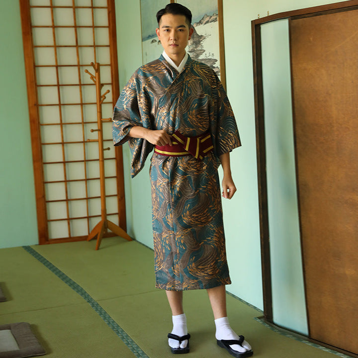 Japanese Kimono Men's Traditional Kimono Formal Wear Summer Fireworks Kimono Suit
