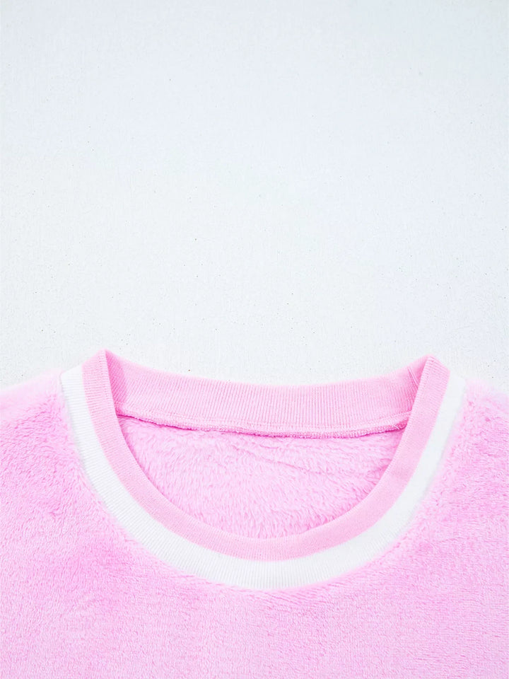 Sequin Chenille MERRY Graphic Plush Sweatshirt