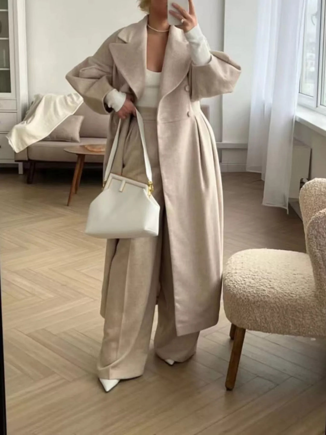 Double-Breasted Longline Coat