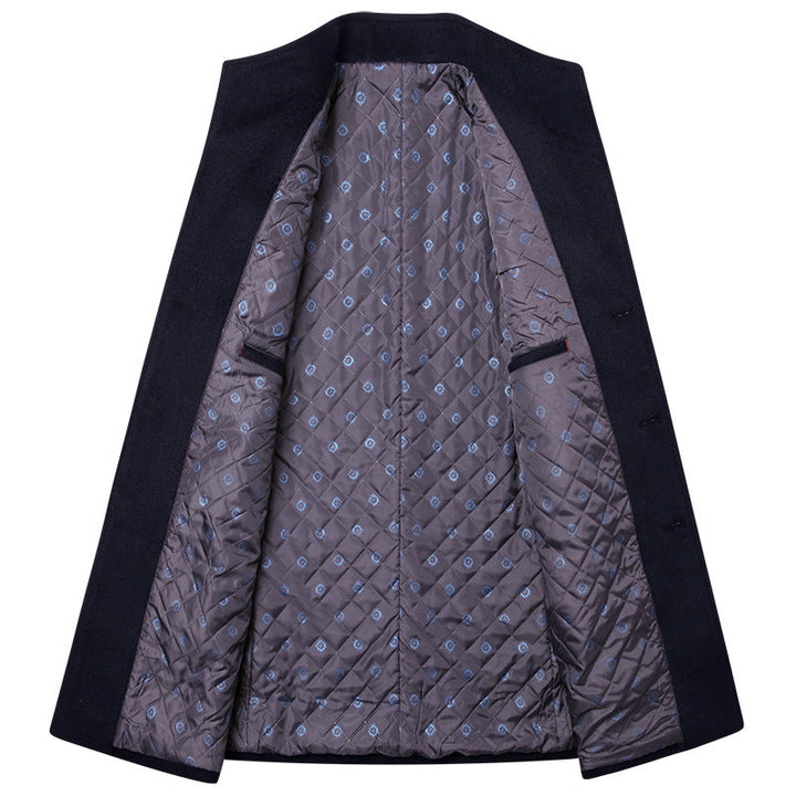 Middle-aged Men's Coat Stand-up Collar Woolen Coat