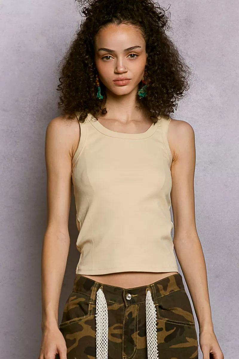 POL Round Neck Ribbed Tank