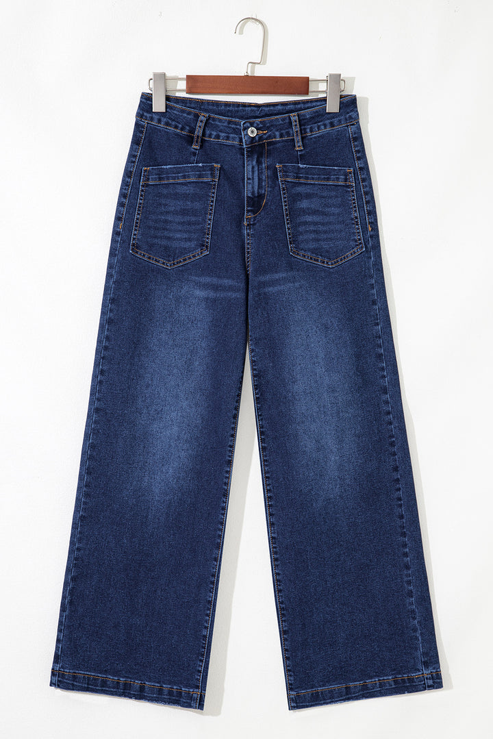 Sail Blue Mimimalist Patch Pocket Womens Shift Jeans
