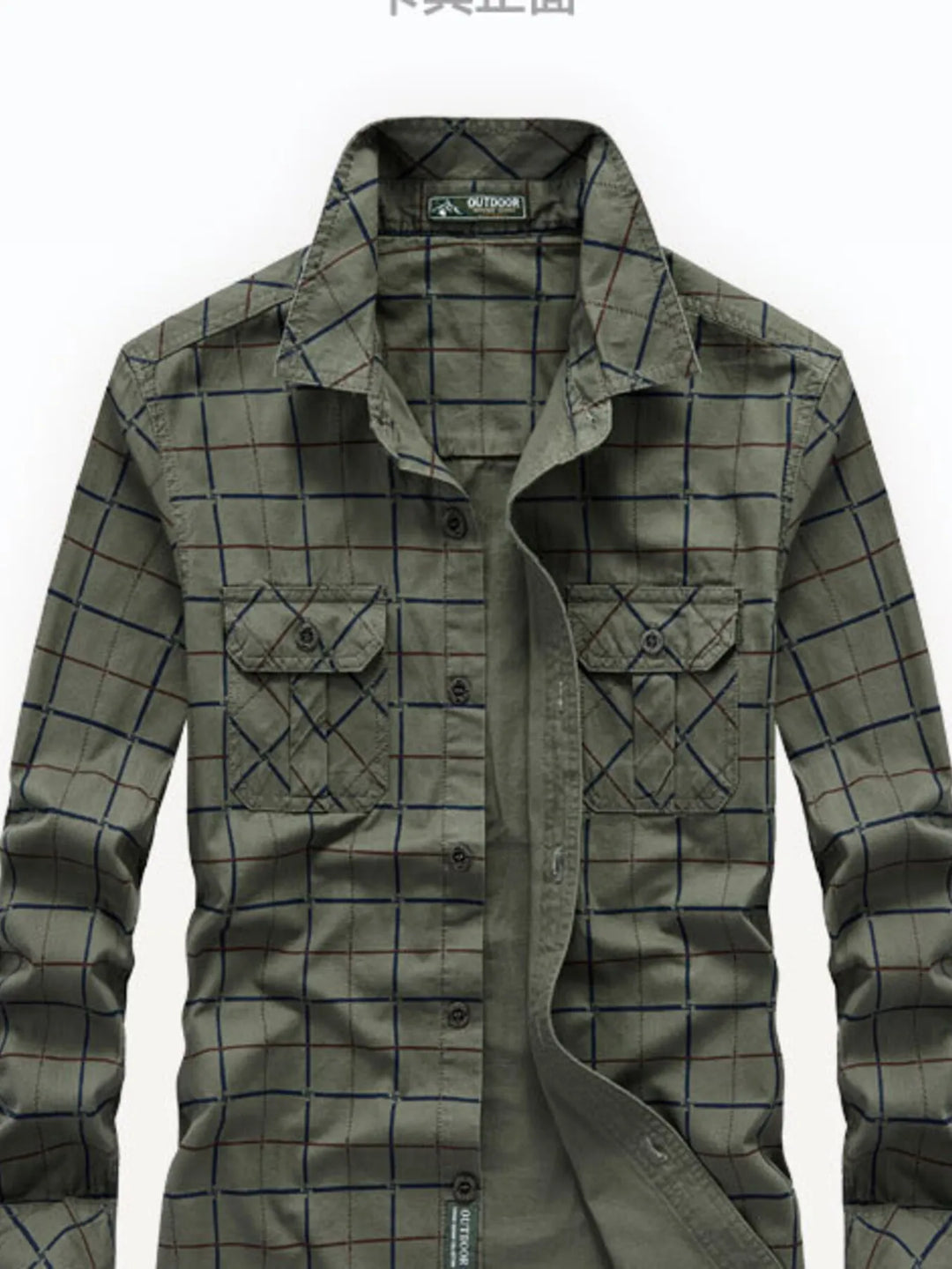 Men's Plus Size Casual Plaid Long Sleeve Shirt
