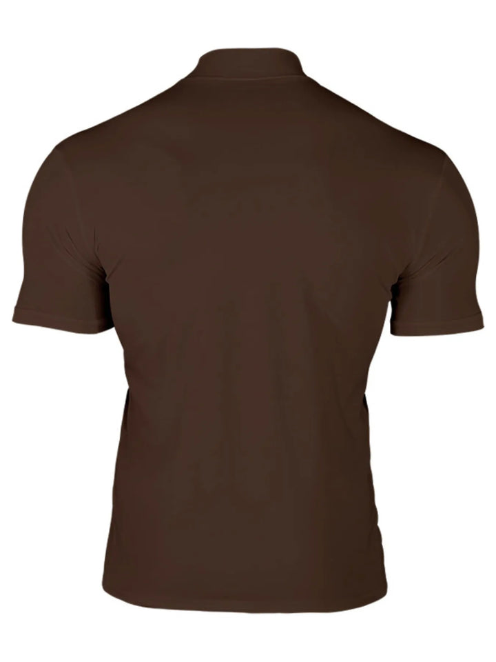 Men's Full Size Turtleneck Short Sleeve T-Shirt Plus Size