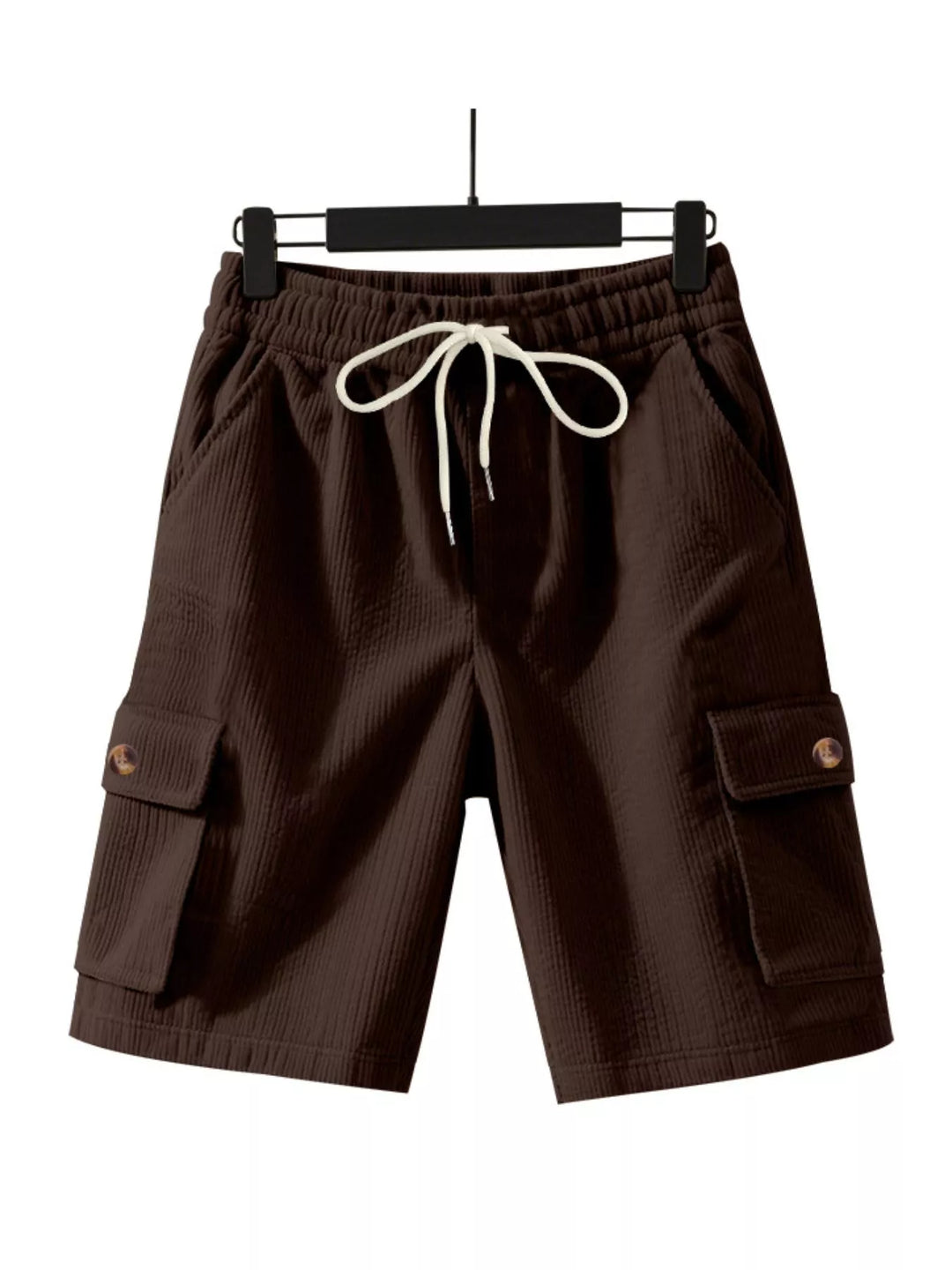 Men's Full Size Casual Textured Drawstring Cargo Shorts Plus Size