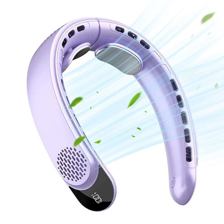 Fashionable New Quad-Core USB Neck-Hanging Fan